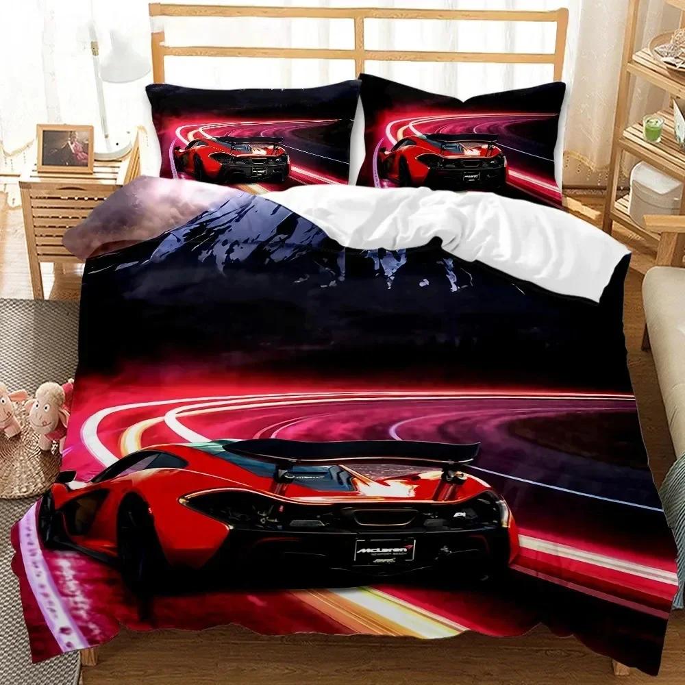 3D Print Sports Car Children'S Favorite Comfortable Duvet Cover Pillowcase Bedding Set Children Bedroom Decoration Home Textile