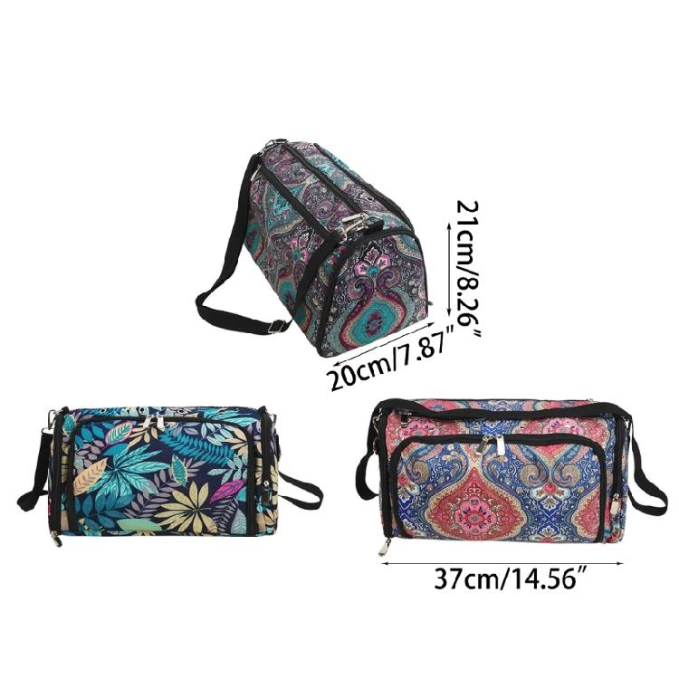 Durable Crochet Tote Bag for Yarn and Needle Hooks Keep Everything in Place
