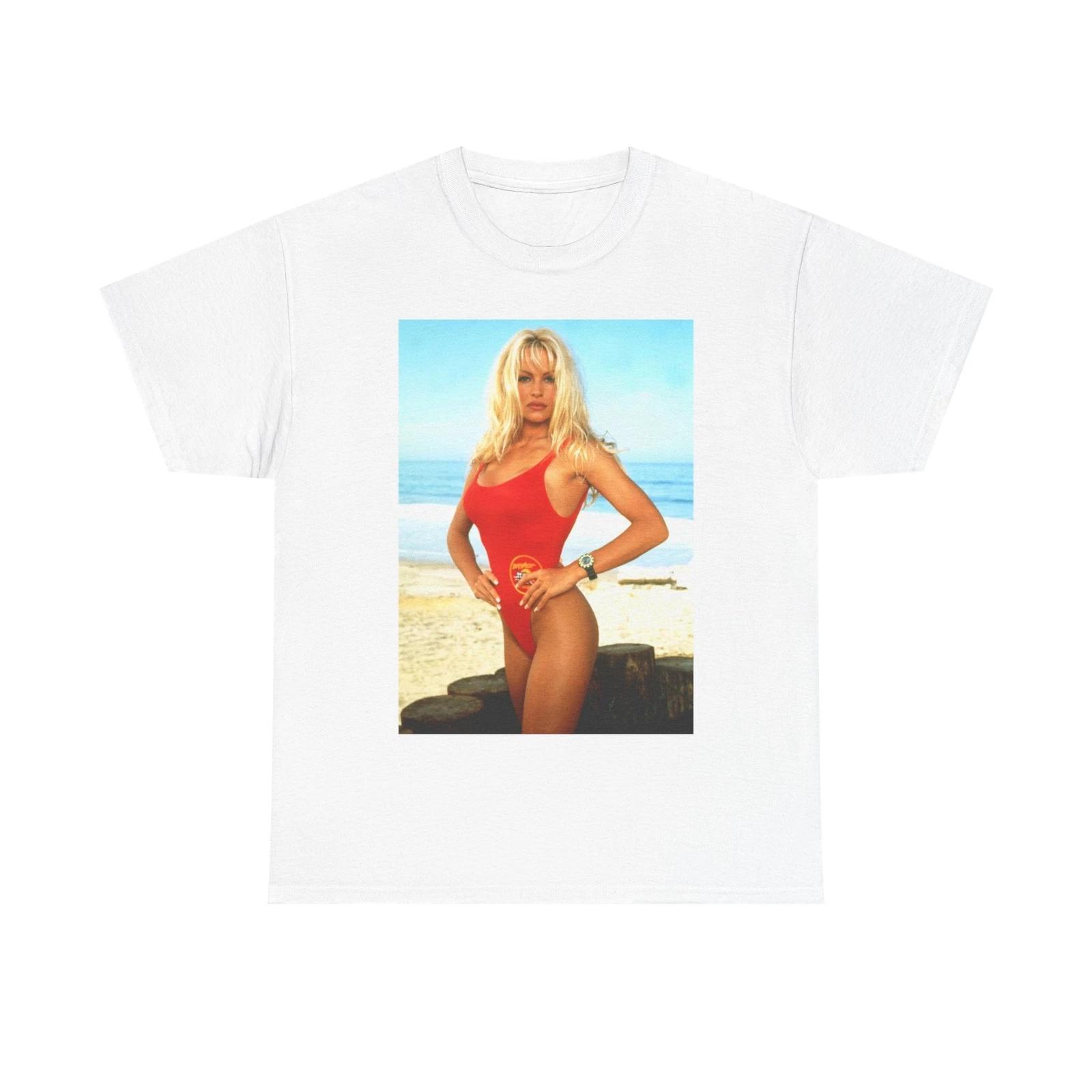 Men s and Women s T-shirts Baywatch beach pam Anderson vintage 90s Heavy Cotton Tee XXXL