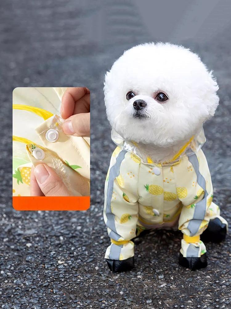 Puppy Rain Clothes Four Feet Waterproof All-inclusive Small Dog Pet Raincoats Rainy Season Walk Covering Belly Dog Pet Clothes