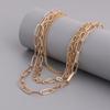 Retro multi-layer paper clip bamboo collarbone chain necklace female, Japanese and Korean trend women's necklace