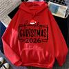 Xmas‑frame Men Hoodie Front Family Christmas 2026 Frame Text Chest Print Pullover For Trendy Warm Holiday Daily Street Outfits