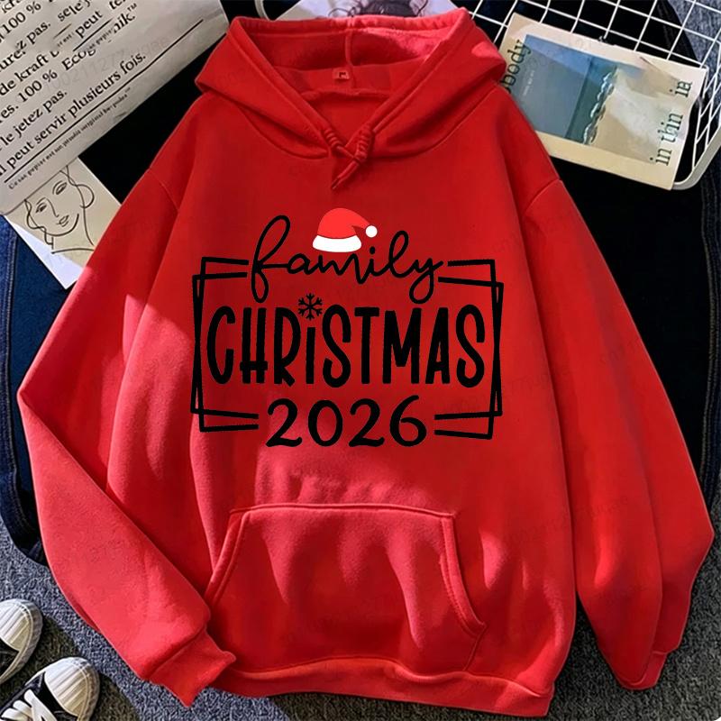 Felpe con cappuccio Stampa Crew di Famiglia per Natale 2026 Felpe Creare Ricordi Insieme Felpe Divertenti Coordinati per le Feste Regalo di Famiglia di Natale