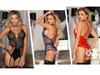 Plus Size Lace Spliced See-Through Garter Bodysuit Nightwear