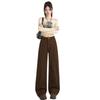 Brown Wide Leg Women's Jeans Y2K Grunge Style Low Rise Baggy Denim Pants Vintage Retro Casual Streetwear Korean Fashion Trousers