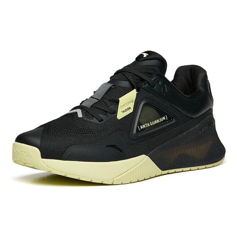 Anta Cushioned Anti-Slip Wear-Resistant Breathable Impact-Resistant Lightweight Low-Top Training Shoes Men's Black Sneakers 112227701A-2