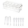 Outdoor Crisper with Lid Multi-Grid Transparent Food-Grade Container Dustproof Spill-Proof Lunch Box for Camping Picnic And Refrigerator