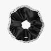 mellotory dot mesh satin scrunchie (black)