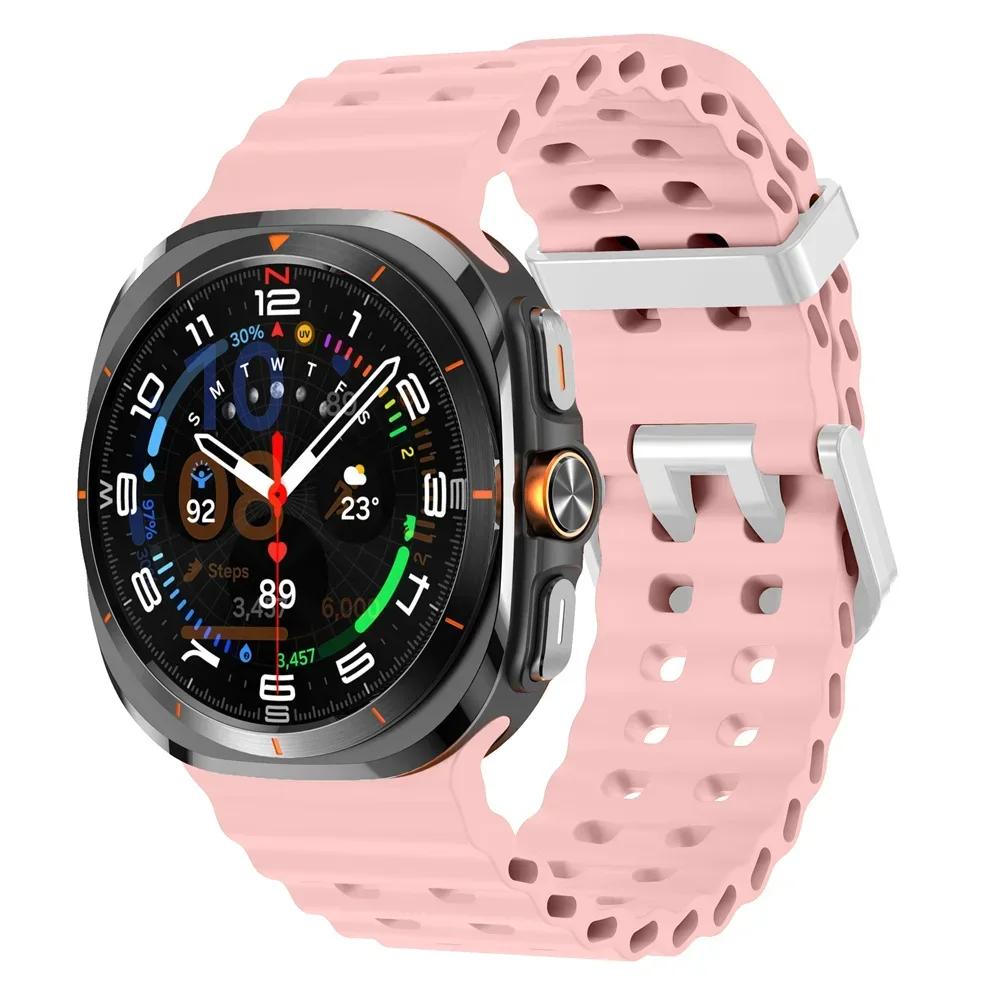 Galaxy Watch Ultra Marine Band Accessories Silicone Sport Bracelet Correa For Samsung Galaxy Watch 7 Ultra 47mm Original Strap