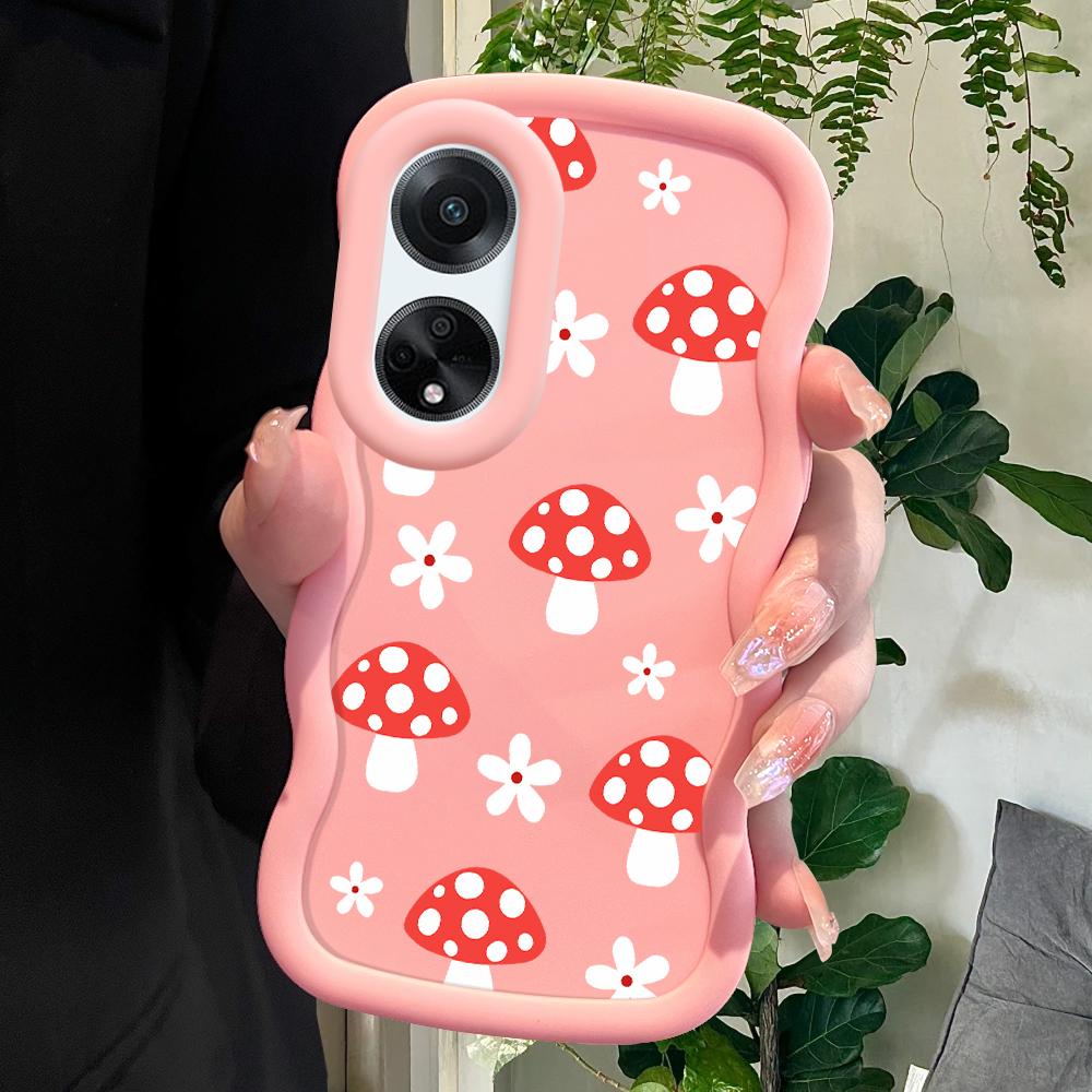 

Окрашенный узор Big Wave Edge Мягкий силиконовый материал Macaron чехол для телефона противоударный защитный резиновый чехол для OPPO Reno Realme OPPO Reno7 Z 5G розовый