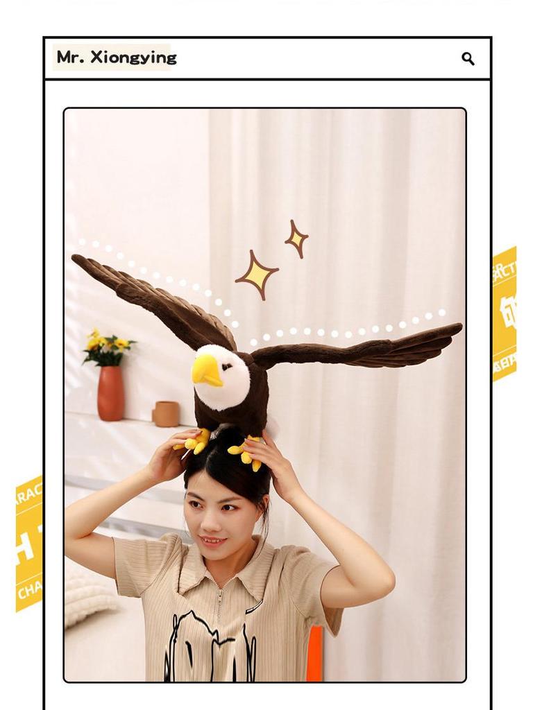 Cross-border Bald Eagle Plush Toy for Home, Office, or Living Room Decor