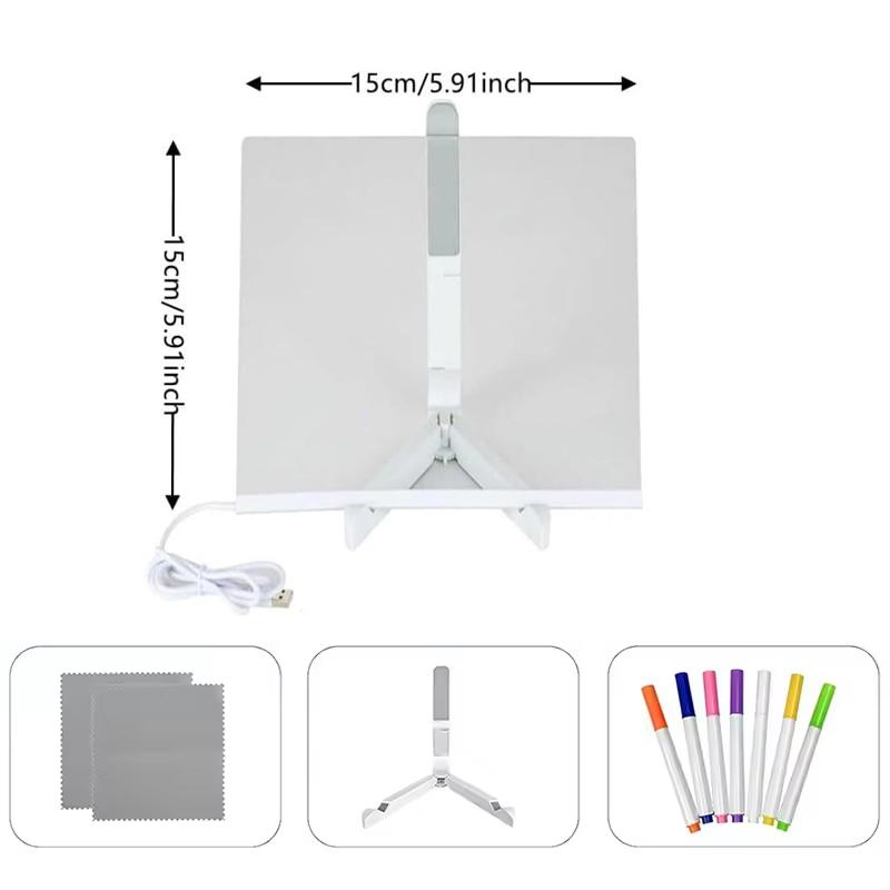 LED Luminous Blackboard Drawing Toys Magic Light Board Transparent Graffiti Coloring Art Acrylic Marker Message Board Kids Gift
