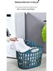 Foldable Plastic Laundry Basket for Clothes and Toys - Hollowed-Out Design for Bathroom Storage
