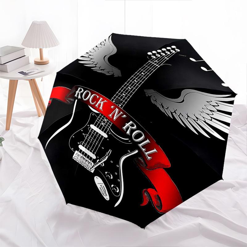 1pc rock 'n' roll Automatic Open Close Umbrella with 8-Rib Windproof Canopy Compact Portable Travel Umbrella10318