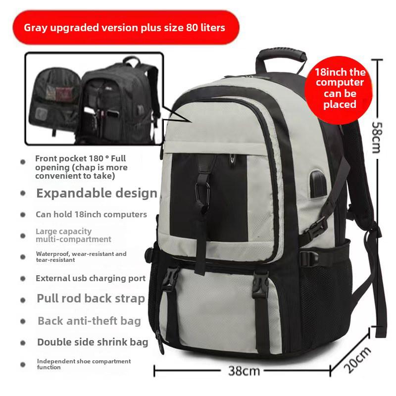 Men's Waterproof Large-Capacity Travel & Sports Backpack for Outdoor & School