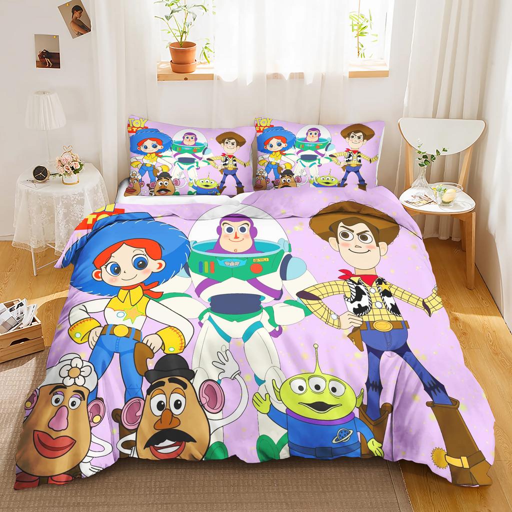 Toy Story 3-Piece 1 Quilt Cover One Piece Bedding Set Comforte Luxus Exquisite Birthday Gift 100% Polyester Home Decor
