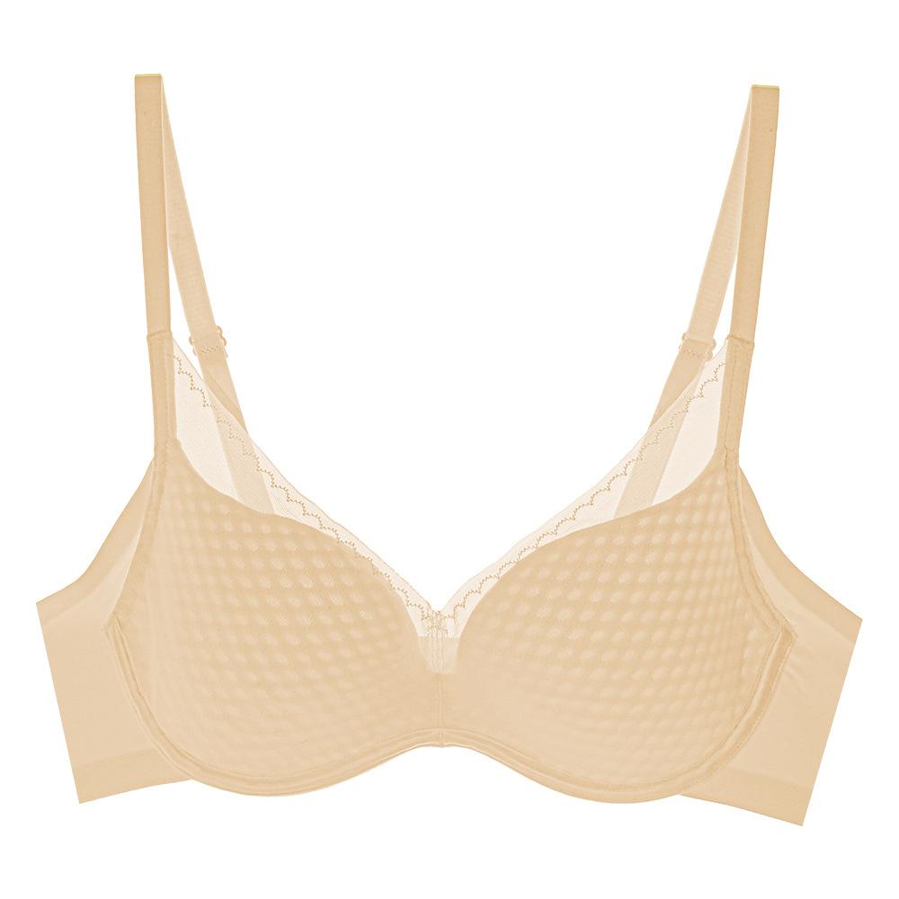 Damen-Minimizer-BH mit weichem Stahlring, ultradünner Büstenhalter, gerafft, Push-Up-Dessous-Anpassung, nahtlose Unterwäsche