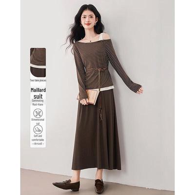 Elegant Off-Shoulder Top & Skirt Set