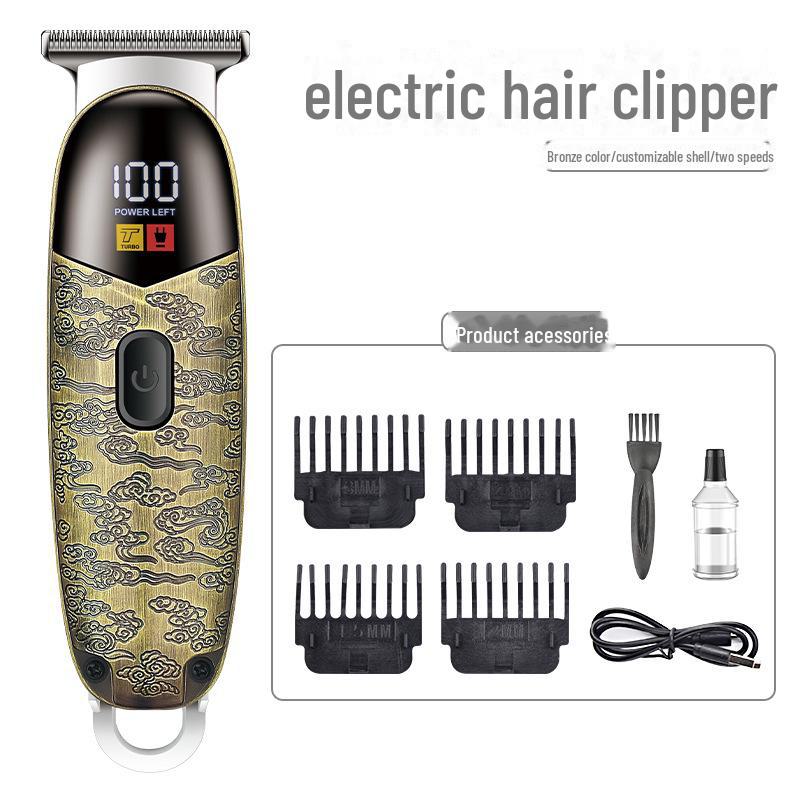 Men's Mini Electric Hair Clipper with Digital Display for Salon-Quality Shaving and Trimming