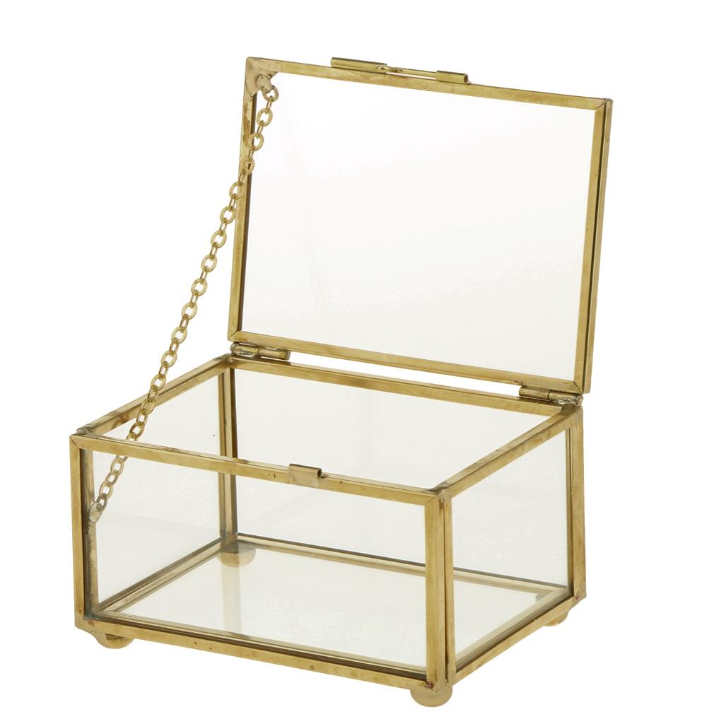 Geometric Glass Jewelry Box Flower Pots