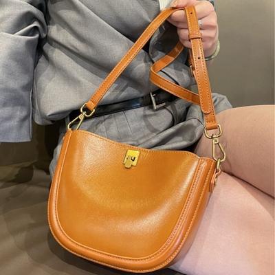 Saddle Bag Women's High-quality 2025 New Style Hot Leather Cross-body Light Luxury Texture Niche Shoulder