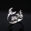 Exquisite retro moonlit night bat ring, trendy personalized men's and women's rings