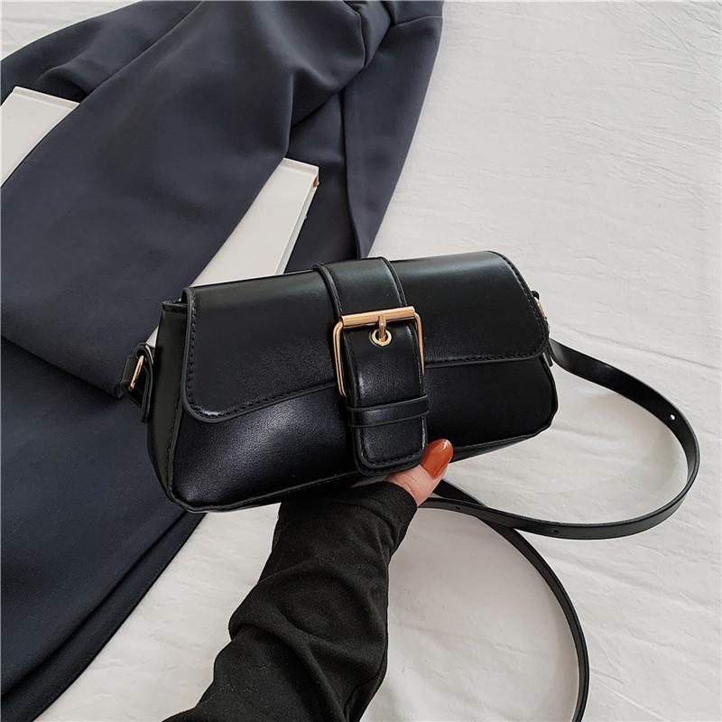 Chic Pu Leather Underarm Bag For Women In Black Beige Brown And Khaki For Daily Use чёрный