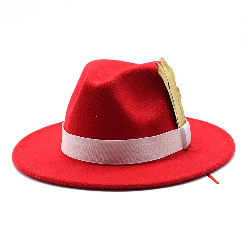 Men'S And Women'S Big Eaves Hat Tweed Jazz Hat British Top Hat