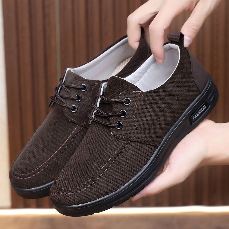 

Cloth shoes men s flat shoes medium and old spring and autumn father shoes breathable non-slip soft-soled casual elderly shoes 44