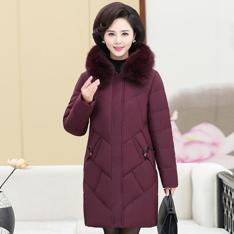 2024 Winter Down Jacket Women Plus Size Fur Collar Fashionable Warm Thickened Mother Trend
