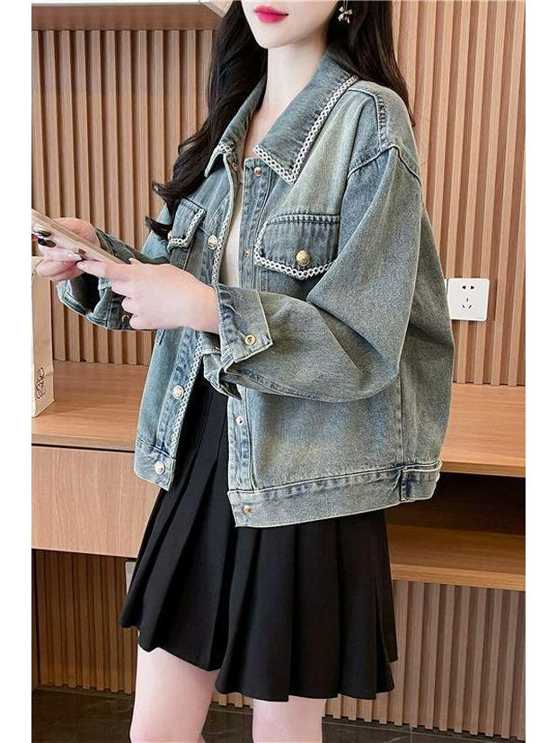 Chic Women's Denim Jacket - 2025 Autumn/Winter Loose Fit, Versatile Style