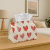 1pc Tissue Box Holder with Hand-Drawn Hearts Pattern | Multifunctional Napkin Dispenser for Home, Party, Car Decor - Decorative Tissue Paper Organizer