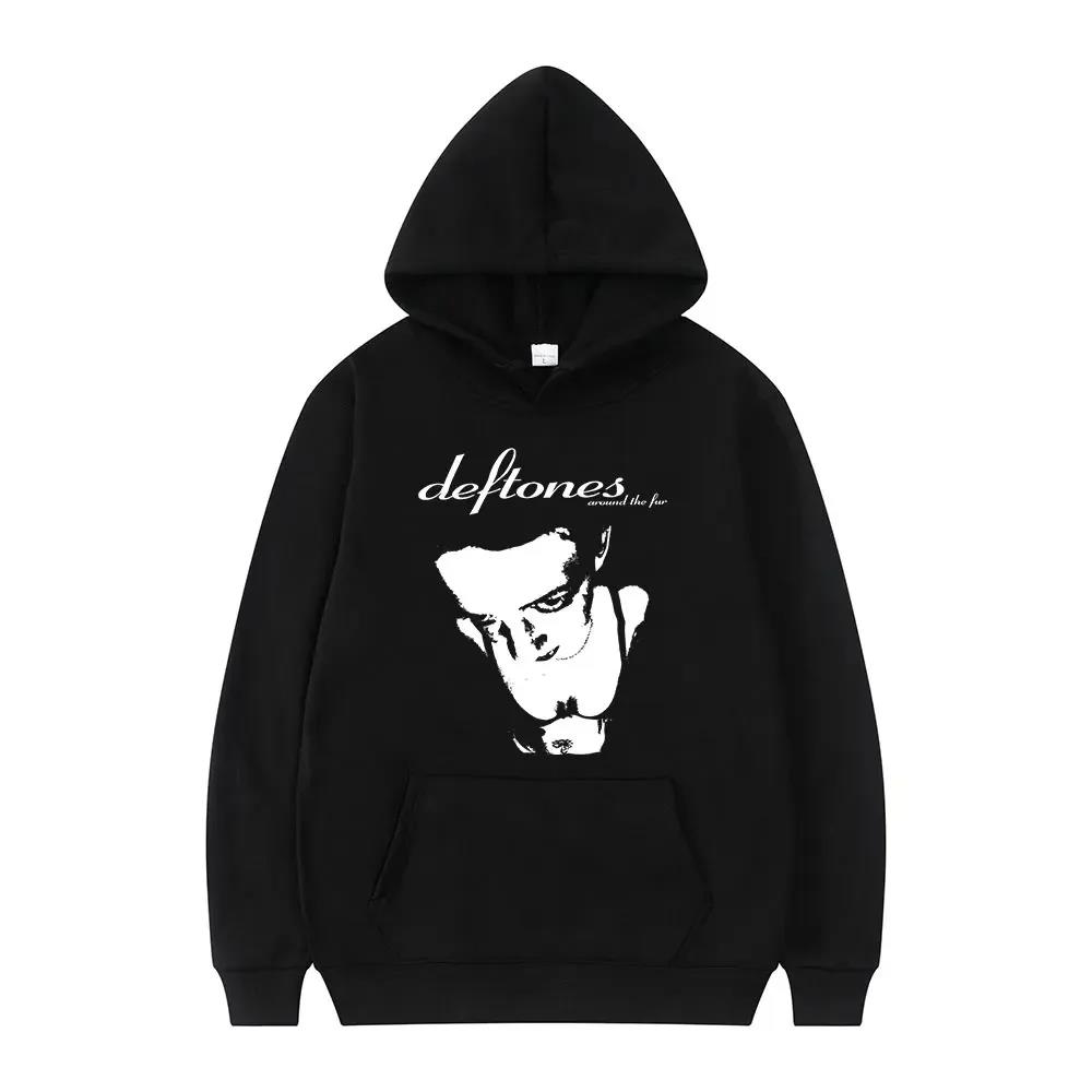 New Deftones Fashion Prevalent Print Hooded Women Plus Size Hoodies Retro Punk Sweatshirt  Personality Streetwear