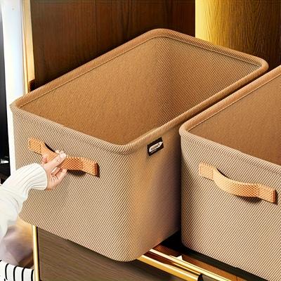 Set of 2 Bohemian Fabric Storage Baskets with Handles, Stackable Multifunctional Boxes for Clothes and Toys, Featuring A Durable Thick Frame