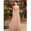 Pink Evening Dress Women's 1011 New Banquet Temperament Socialite French Evening Dress Host Dignified Atmospheric Dress