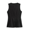 2025 Women's Summer Commuter Sleeveless Vest and High-Waisted Shorts Set