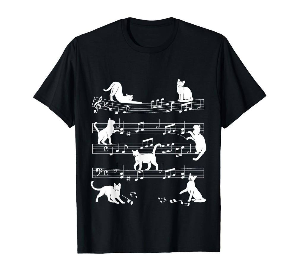 Cat Music Pet Cat Design T-Shirt for Men Women Girls