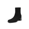 Krazing Pot Flock Round Toe Thick Heels Chelsea Boots Size 42 Zip Women Concise Style Elastic Ankle Boots