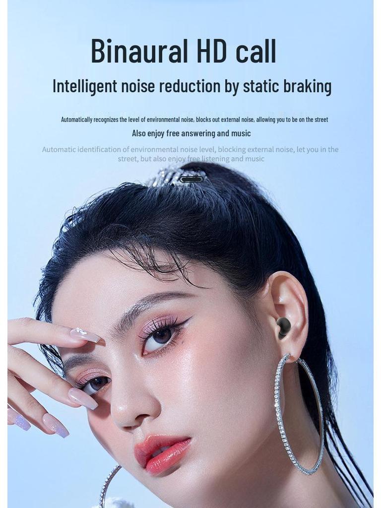 Mini Wireless Bluetooth Earphones: Invisible, Waterproof, Noise-Cancelling In-Ear Headphones for Running with Display
