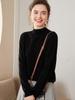 Women's Cashmere Half-High Collar Knit Sweater - Loose, Slimming Base Layer Top
