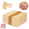 100pcs Ice Cream Popsicle Sticks Wooden Sticks Ice Cream Spoon Hand Crafts Art Ice Cream Lolly Cake Tools DIY Wooden Sticks 6