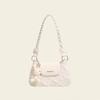 Echte Leder High-End Kleine Tasche, Damen Neu Herbst und Winter Leichter Luxus Stil, Weiße Umhängetasche, Französische Damen Umhängetasche