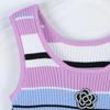 Farbblock Gestreifte Ärmellose Strickweste: Frühlings-/Sommer-Pendlerstil