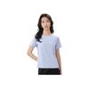 Li Ning Seria Fitness Jednokolorowy Wygodny Prosty Okrągły Dekolt Oddychający T-shirt z Krótkim Rękawem Damski T-shirty Lodowy Niebieski ATSV560-3