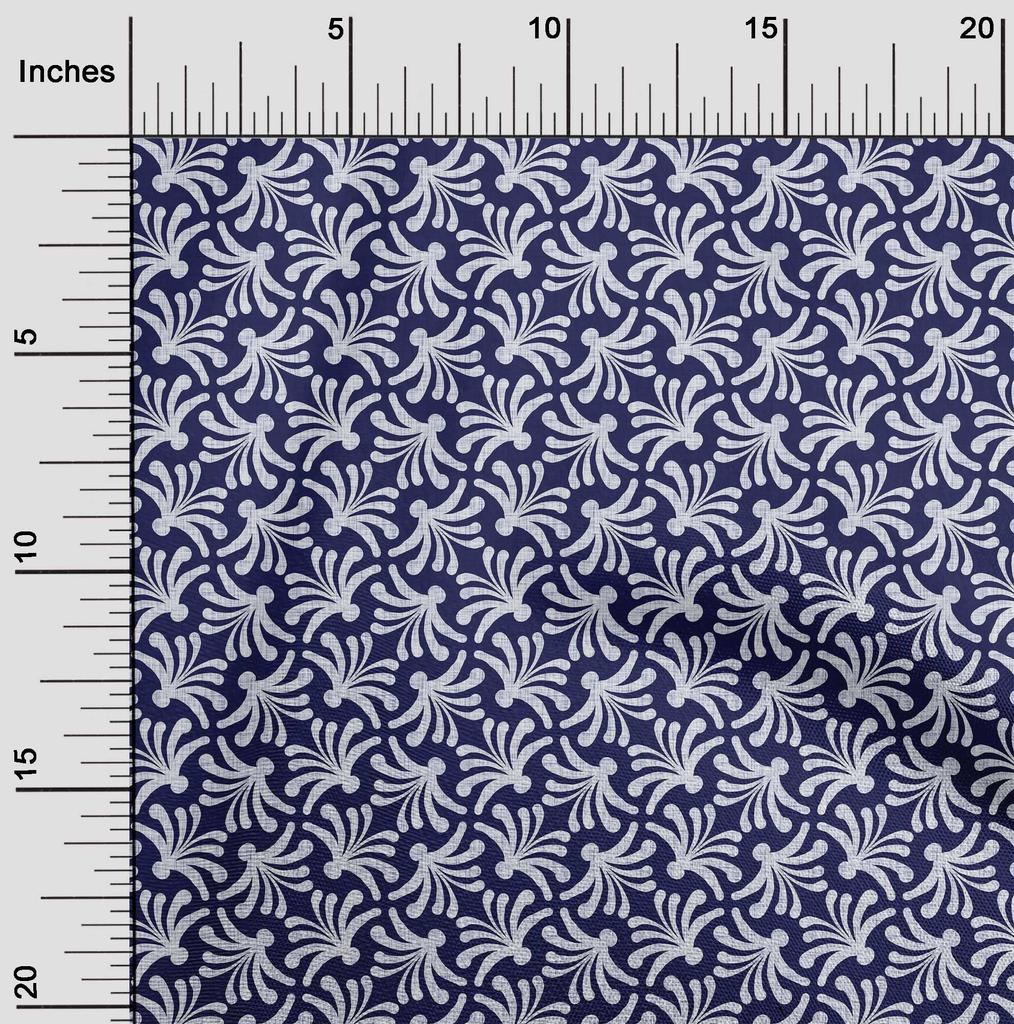 oneOone Georgette Viscose Dark Blue Fabric Block Quilting Supplies Print Sewing Fabric By The Yard 42 Inch