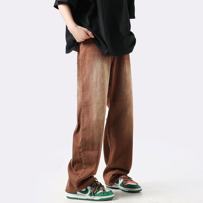 

Мужские джинсы в стиле ретро с широкими штанинами кофейного цвета с градиентом S коричневый