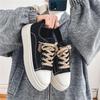 2025 spring low-top lace-up breathable canvas white shoes youth sports tide board shoes Korean version casual men's shoes