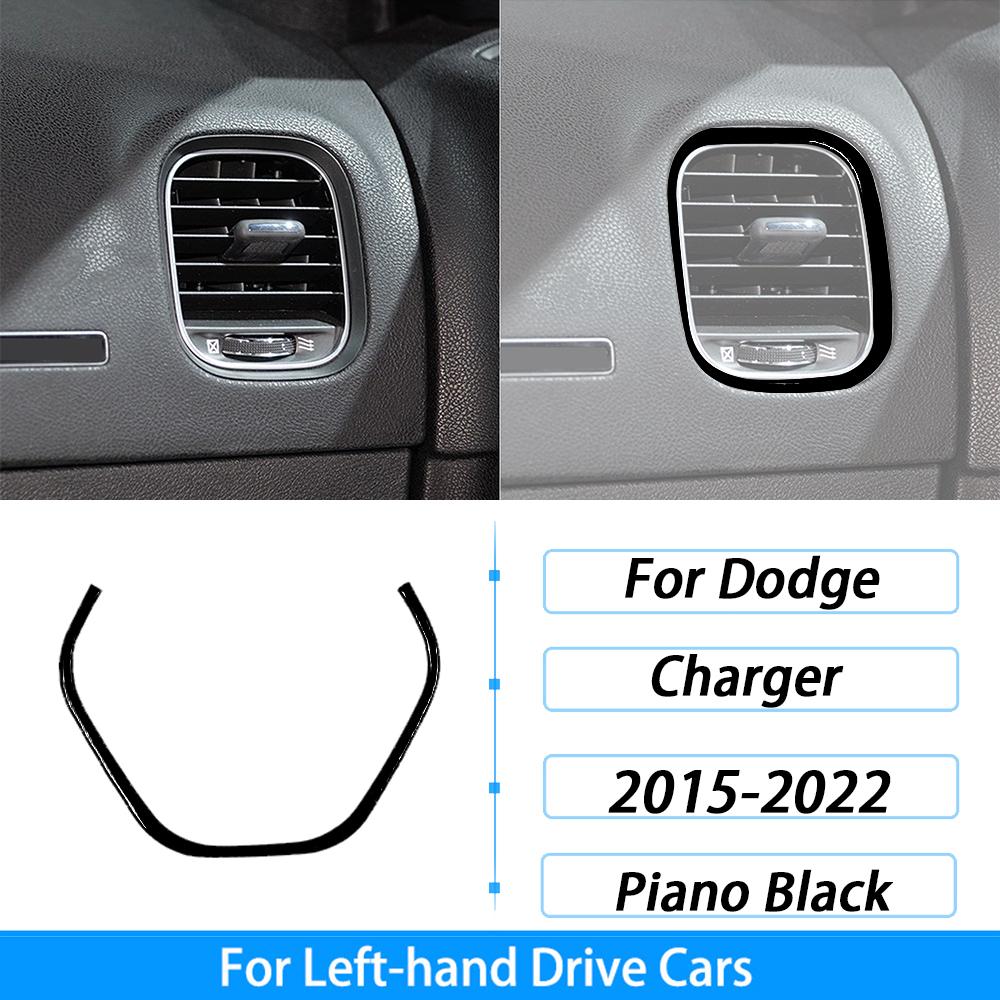 For Dodge Charger 2015-2022 Piano Black Central Control Radio CD AC Panel Trim Cover Car Interior Decoration Accessories Sticker