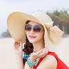 Summer Women Big Brim Straw Bow Hat Sun Fashion Wide Brim Floppy Panama Cap Outdoor Foldable Uv Protect Travel Femme Beach Hats