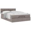 Ottoman Bed with Mattress Taupe 140x190 Cm Fabric